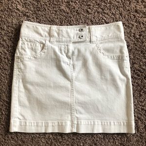 Ann Taylor Loft white denim skirt
